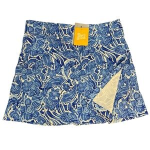 RipSkirt Hawaii NWT HappyBlues Blue and White Patterned Velcro Skirt - Small